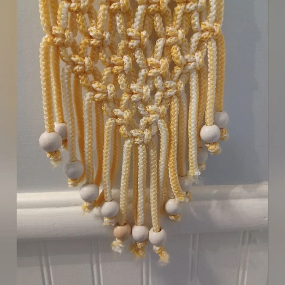 Vintage Crocheted Wall Hanging Towel Holder